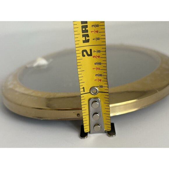 Vintage Solid Brass Oval Picture Frame For 5x7 Footed Hand Polished Lacquer - Picture 8 of 8